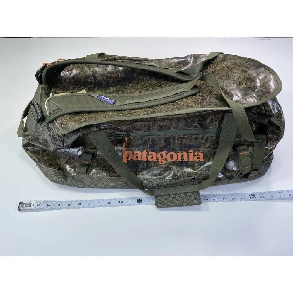 New Patagonia Black Hole Green Camo Duffel Bag 55L Backpack Straps NWT